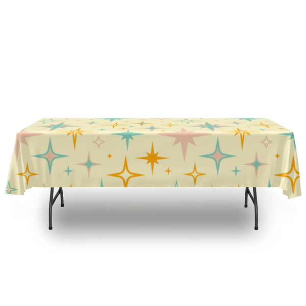 Retro Starburst Tablecloth, Kitchen Table Linens Retro Modern