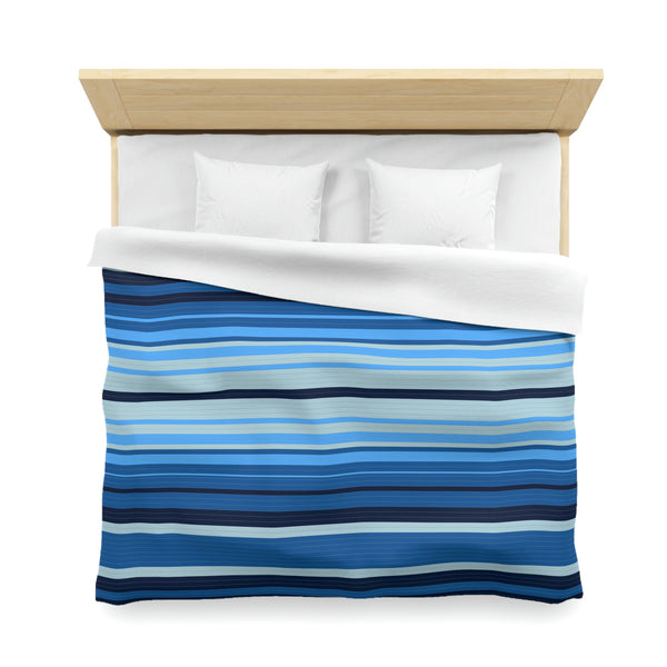 Sweetwater Striped Microfiber Duvet Cover, Bedroom Bedding Comforter Cover