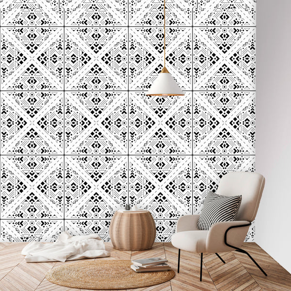 Wall Mural Wallpaper Criss Cross Minimalist Design 4 Sizes, East to Use & Remove