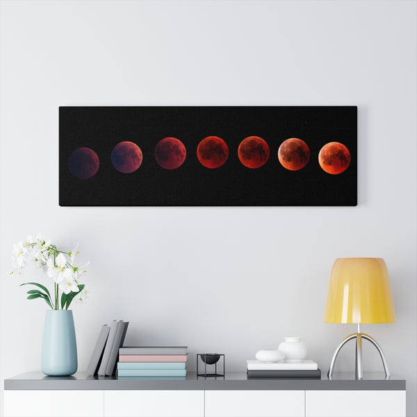 Wall Art Canvas, Red Moon Phases, Wall Art, Wall Decor, Canvas Print, Space Print