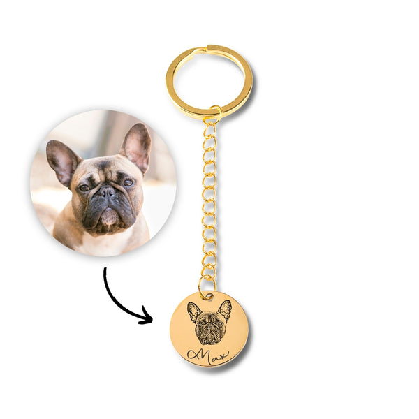 Pet Portrait Keychain for Pets, Dog Lover Gifts for Pet Parents