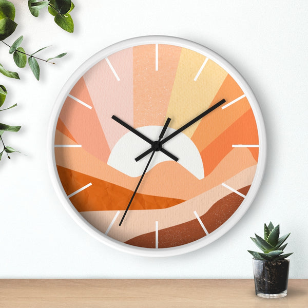 Wall Clock Silent Tick Sunrise Modern Landscape Clock for Wall Bohemian