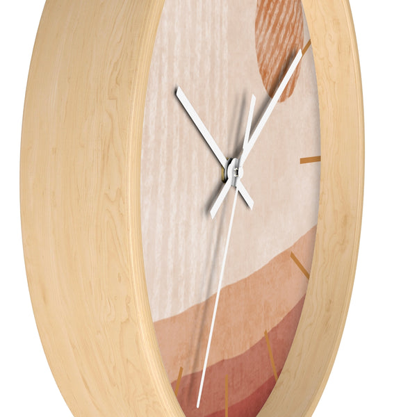 Wall Clock Modern Simplistic Landscape Silent Tick 10 in. Wall Decor Clock for Office, Nursery, Bedroom