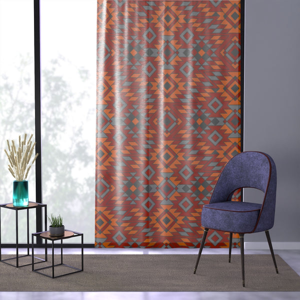 Window Curtain Sheer Southwestern Redrock Canyon Print Single Curtain for Window