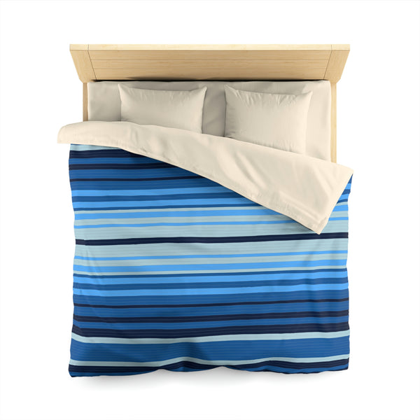 Sweetwater Striped Microfiber Duvet Cover, Bedroom Bedding Comforter Cover