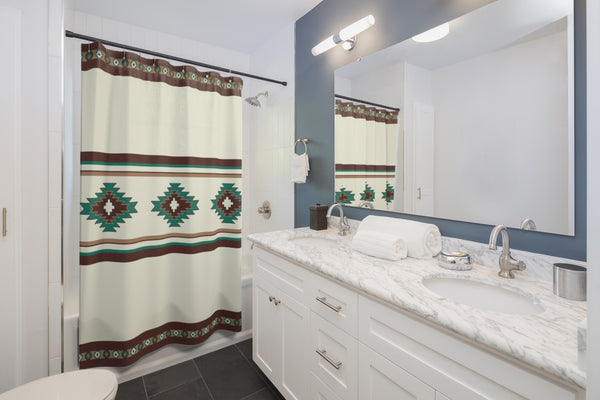 Bath Curtain Southwestern Shower Curtains for Bathroom Boho Long Curtain 71 x 74" Polyester Bathroom Decor