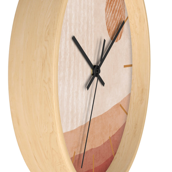 Wall Clock Modern Simplistic Landscape Silent Tick 10 in. Wall Decor Clock for Office, Nursery, Bedroom