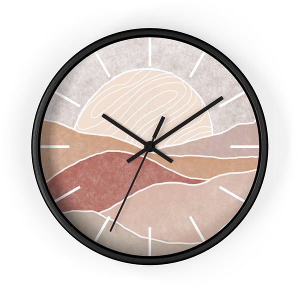 Silent Wall Clock Sunset Modern Landscape Hanging Wall Clock Decor