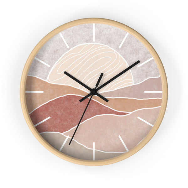 Silent Wall Clock Sunset Modern Landscape Hanging Wall Clock Decor