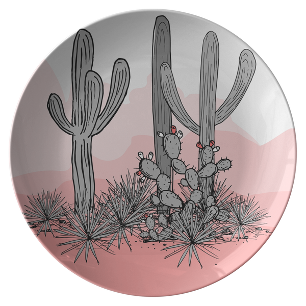 Plato de plástico para cena Pink Desert