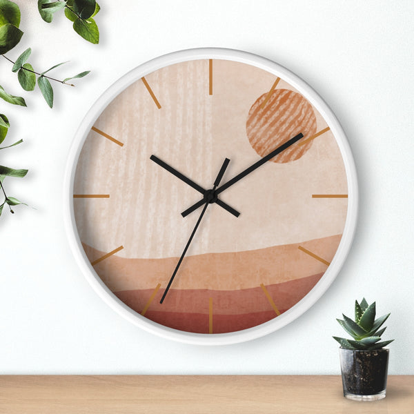 Wall Clock Modern Simplistic Landscape Silent Tick 10 in. Wall Decor Clock for Office, Nursery, Bedroom