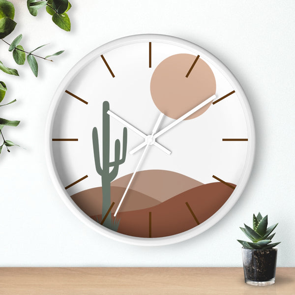 Wall clock Decor Hanging Wall Clock Bohemian Eclectic Desert Scene Rustic Decor Wall Art Silent Tick Clock Battery Operated