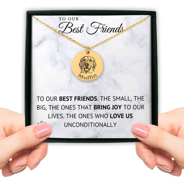 Dog Portrait Necklace for Dog Lovers Dog Dad Dog Mom Gifts