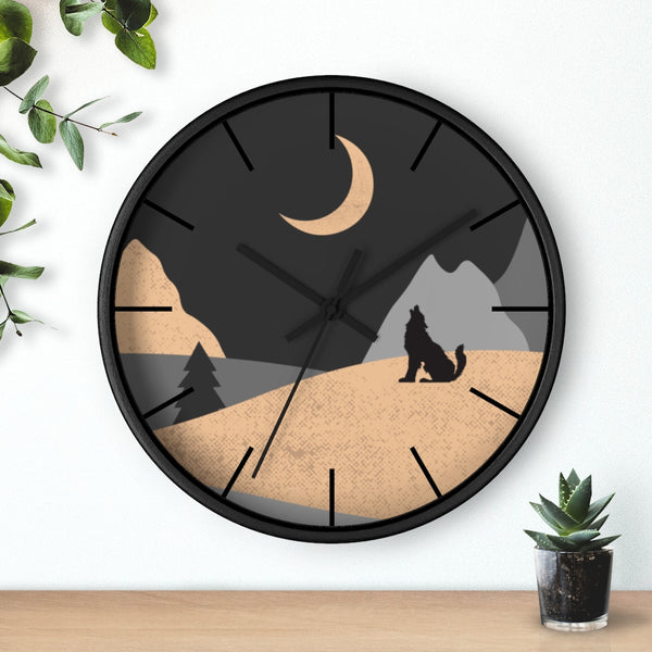 Wall Clock, Howling Moon Rustic Theme