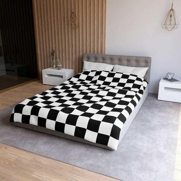 Checkered Bedding Duvet Cover Microfiber, 4 Sizes