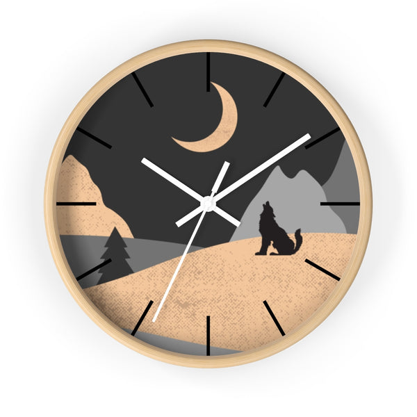 Wall Clock, Howling Moon Rustic Theme