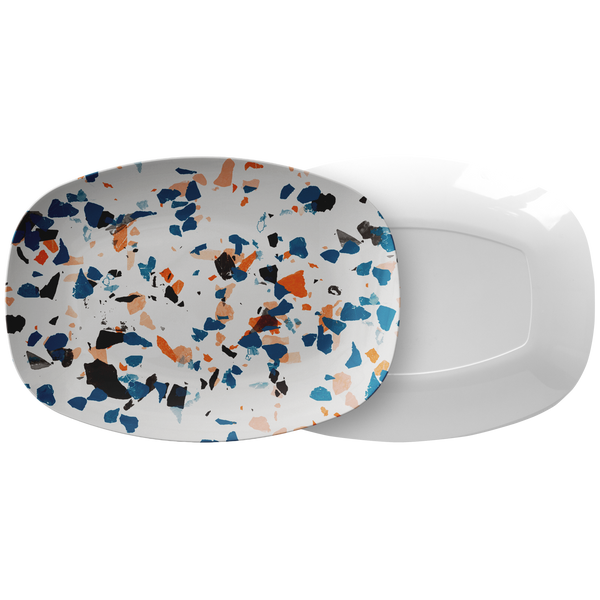 Speckled Abstract Plastic Serving Platter