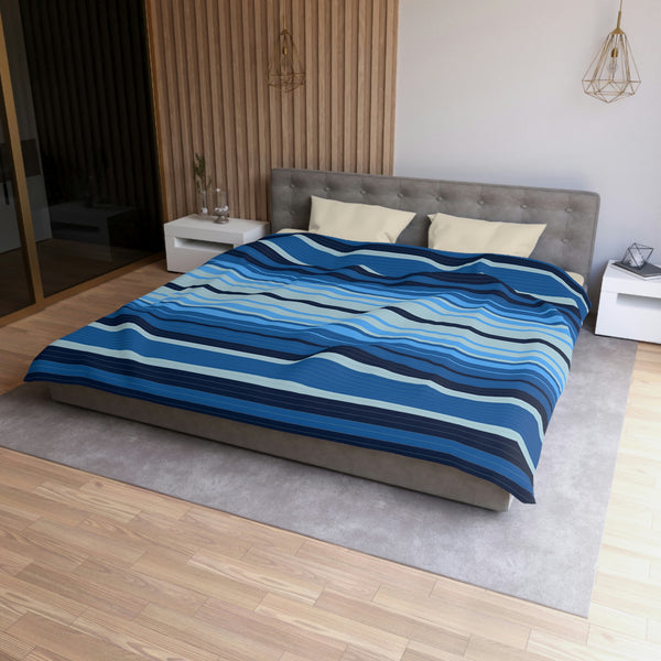 Sweetwater Striped Microfiber Duvet Cover, Bedroom Bedding Comforter Cover