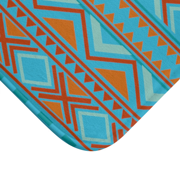 Blue Southwestern Bath Mat