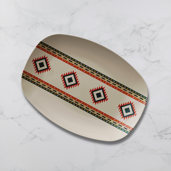 Southwest Sahara Serving Platter, Plastic Kitchen Accessories Serving Platter for Hosting, Holidays, Gifts for Housewarming