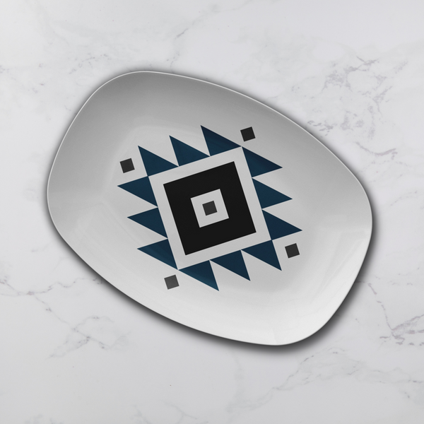 Southwestern Motif Serving Platter Plastic Microwave Dishwasher Safe