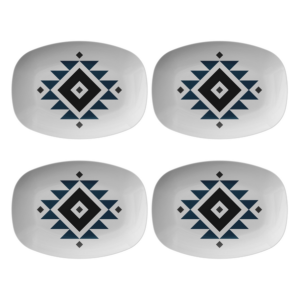 Southwestern Motif Serving Platter Plastic Microwave Dishwasher Safe