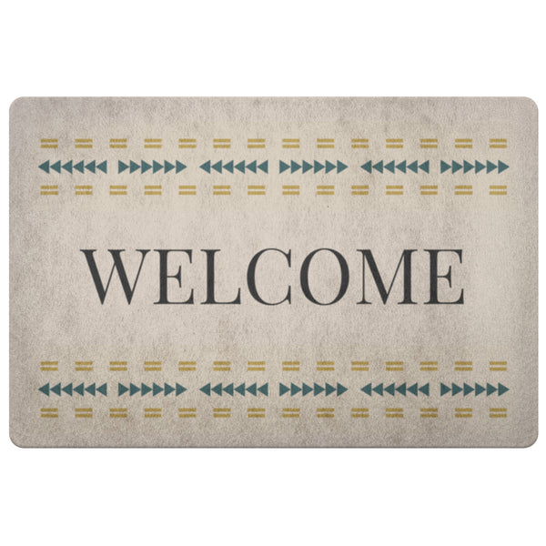 Beige Door Mat Welcome Mat Southwestern Rug Mat Polyester Lightweight Indoor Outdoor Arrow Pass Print