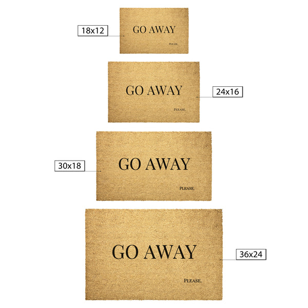 Coir Doormat Go Away. Please Funny Door Mat Welcome Mat