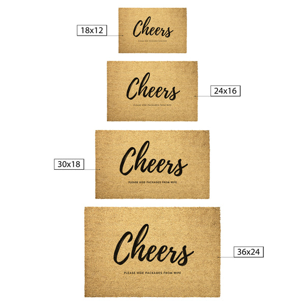 Door Mat Coir Welcome Mat Cheers Please Hide Packages From Wife Mat