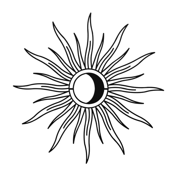 Moon Sunburst Metal Wall Decor Wall Art for Home