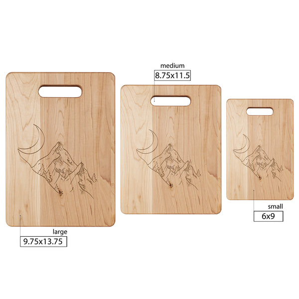 Moon Valley Cutting Board Maple Serving Board Kitchen Accessories Cabin Decor Lodge Decor