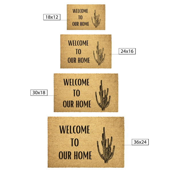 Southwestern Cacti Welcome Mat Door Mat Coir Heavy Duty Outdoor Mat