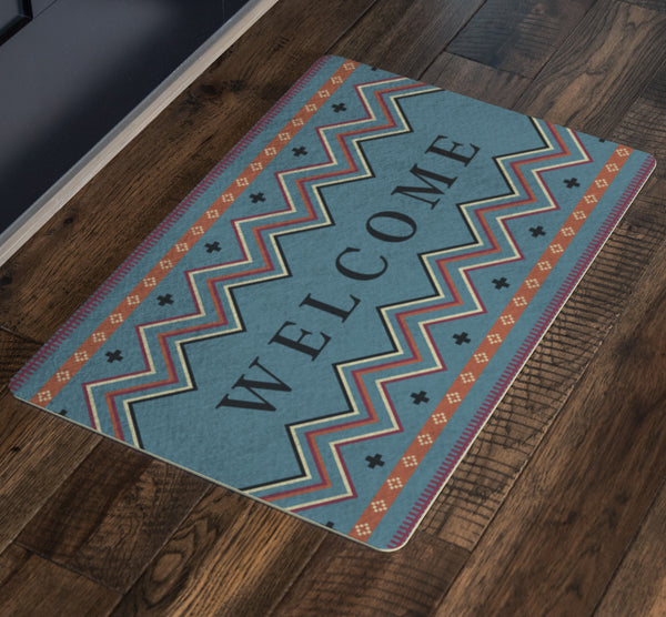 Southwestern Welcome Mat Lightweight Polyester Mat Rug Indoor Outdoor