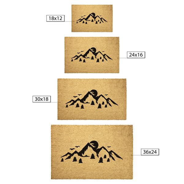 Welcome Mat Coir Mountain Sunrise Door Mat