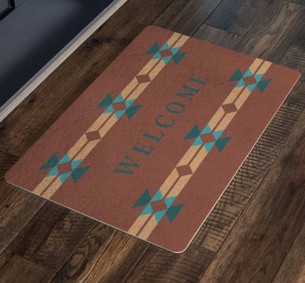 Welcome Mat Doormat  Southwestern Lightweight Indoor Outdoor