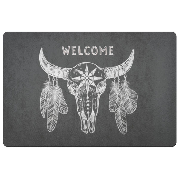 Western Door Mat Lightweight Polyester and Foam Rubber Backing Indoor Outdoor