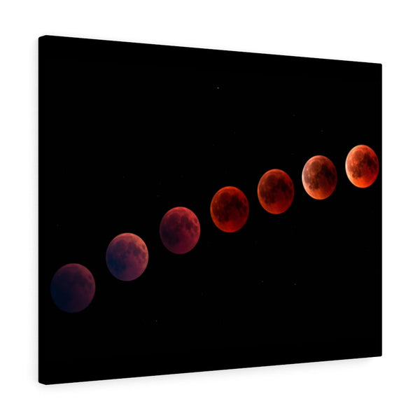 Wall Art Canvas, Red Moon Phases, Wall Art, Wall Decor, Canvas Print, Space Print