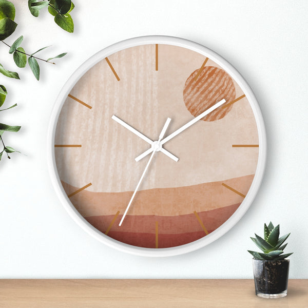 Wall Clock Modern Simplistic Landscape Silent Tick 10 in. Wall Decor Clock for Office, Nursery, Bedroom