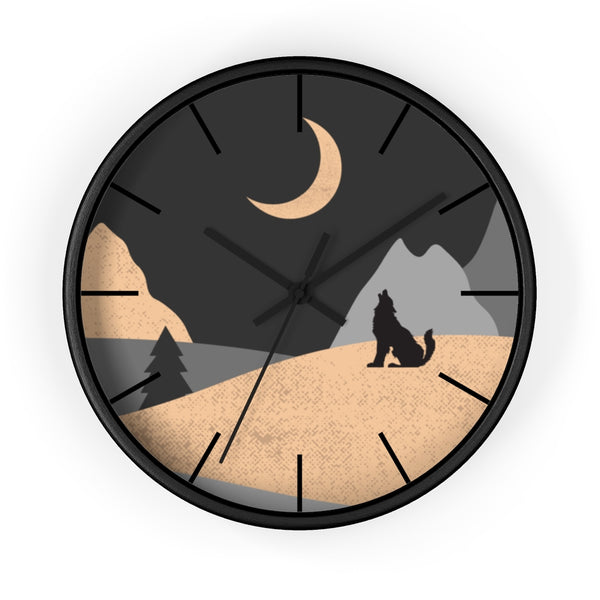 Wall Clock, Howling Moon Rustic Theme