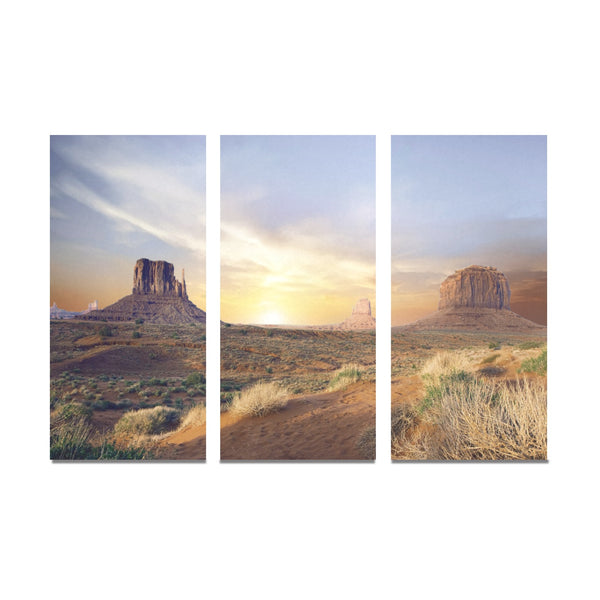 Desert Canyon Framed Canvas Art Prints Set X (3 Pieces) (Made In USA)