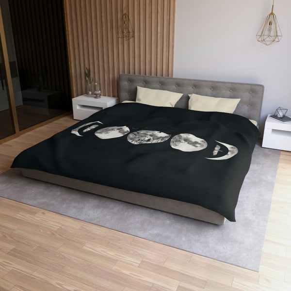 Moon Phases Microfiber Duvet Cover, Bedroom Bedding Celestial