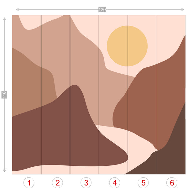 Wall Mural Mountain Desert Sunrise Wall Decor Easy to Stick