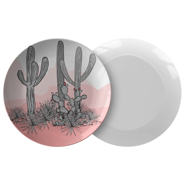 Plato de plástico para cena Pink Desert