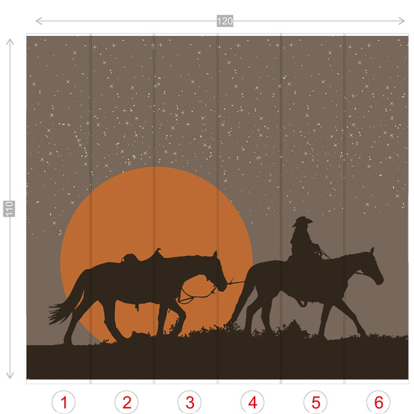 Wall Mural Wallpaper Western Rustic Cowboy Decor Wall Art Decor 4 Sizes Easy to Use, Easy to Remove