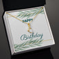 Happy Birthday Jewelry Gift Necklace Cubic Zirconia Silver or Gold Gift for her