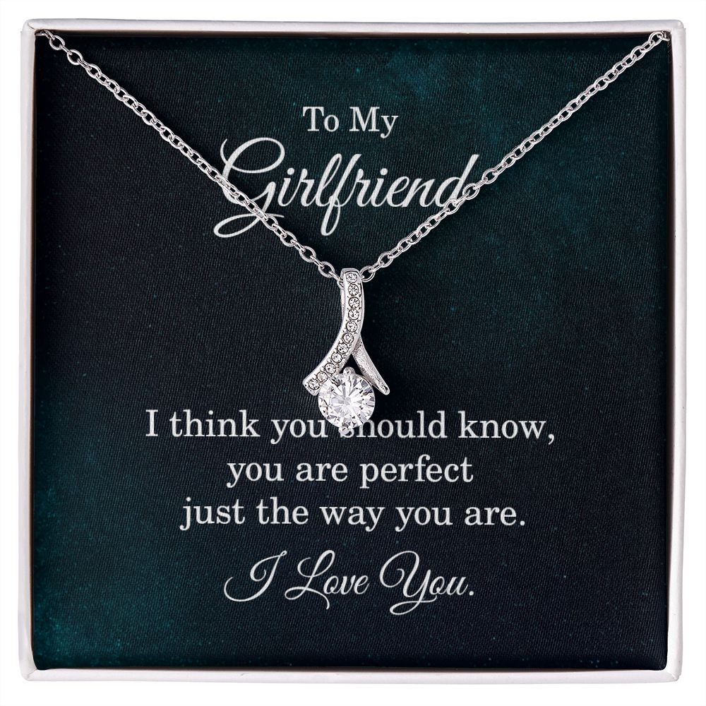Girlfriend Gifts Necklace, Cubic Zirconia Necklace White or Yellow Gold