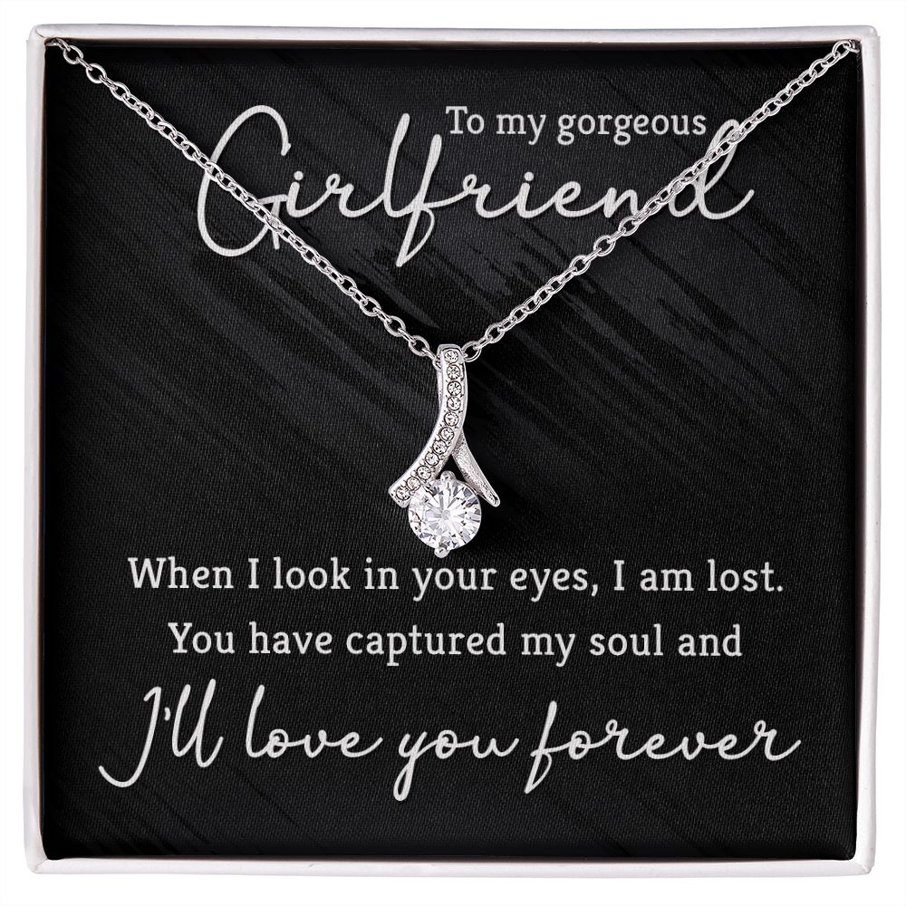 Necklace for Girlfriend, Jewelry Gifts for Girlfriend White or Yellow Gold, Cubic Zirconia