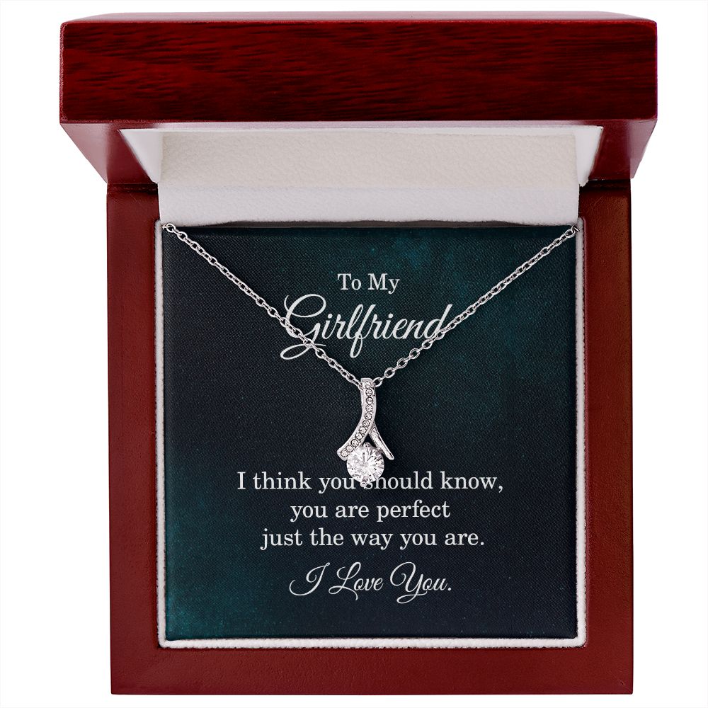 Girlfriend Gifts Necklace, Cubic Zirconia Necklace White or Yellow Gold