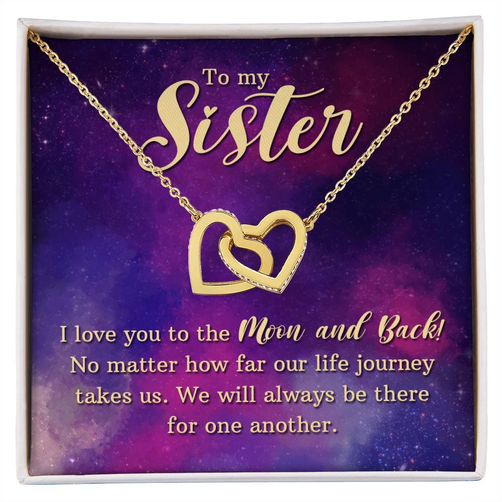 Gifts for Sister Jewelry Interlocking Friendship Hearts, Christmas Gifts