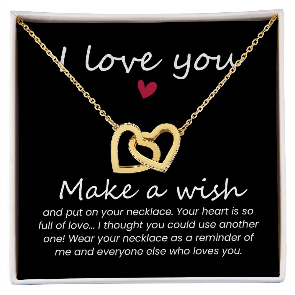 I love You Interlocking Heart Necklace Gifts for Her